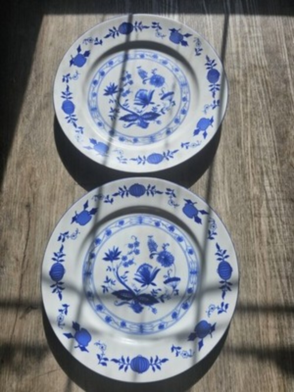 2 Royal Heritage Blue Onion Plates Fine Porcelain Made in Indonesia